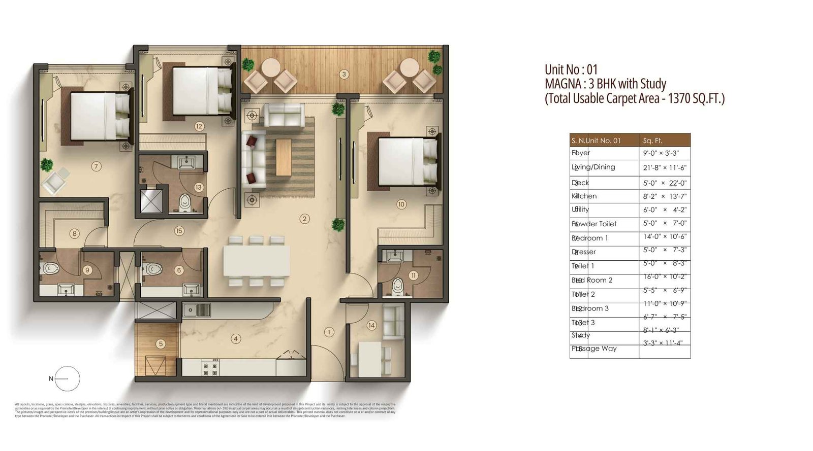 Agami-Legends-Floor-Plan-3-BHK-1370-sqft
